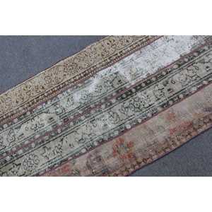 Vintage Rug, Accent 2.6x5.9 ft Turkish Rug, <b>Brown</b> Polka dot <b>Wool</b> Rug - Product Image 4