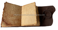 Journal Vintage en Cuir Véritable Relié Jardin Fleur Sort Livre des Ombres Avec Pierre Turquoise Antique Grimoire Journal & Cahier