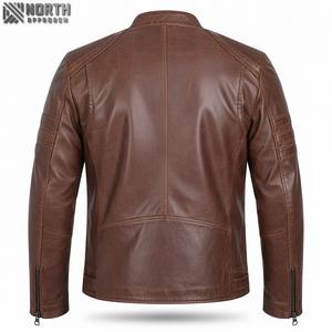 Blouson aviateur d'hiver en cuir camouflage pour homme avec fermeture à glissière Logo avant Style moto et motard - Product Image 6