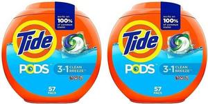Tide Pods Detergente para ropa, Clean Breeze, 57 cápsulas, 46 onzas (paquete de 2) - Product Image 3