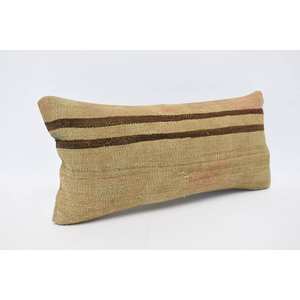 Alfombra Vintage de Lana Kilim, Tejido Beige de 12x24 Pulgadas - Product Image 3