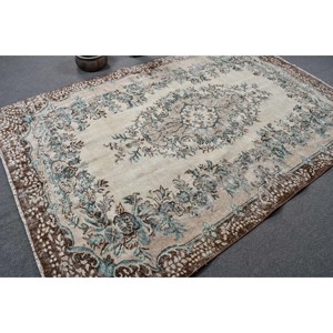 Classique Beige Marron 5.9X9 ft Vintage Tapis Turc Laine Grande Surface Patchwork pour Couloir Chambre Latex Parfait Tapis De Chevet - Product Image 2