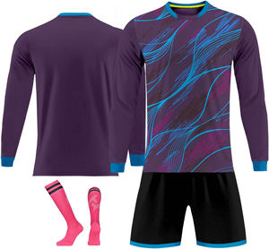 Custom Designed Breathable 100% Polyester Unisex Sports <b>Football</b> Jersey Soccer Uniforms V-neck Half Sleeve Quick Dry Full - Product Image 6