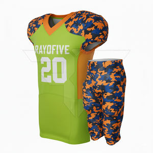 Ensemble d'uniformes de football américain pour adultes avec logo personnalisé, confectionné avec des matériaux de haute qualité, respirant, à séchage rapide, manches courtes, 100% polyester - Product Image 2