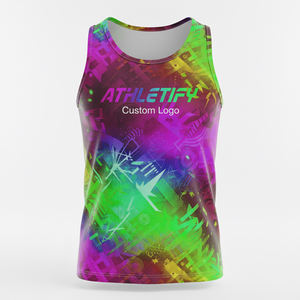 Increíble camiseta sin mangas de poliéster sublimado para hombre, ajustada, diseño personalizado, ropa informal, tela transpirable para máxima comodidad - Product Image 1