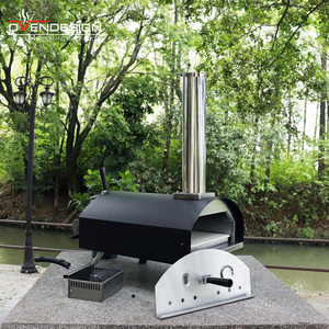 Four à pizza hybride moderne 13 pouces au gaz et au <span class=keywords><strong>bois</strong></span> en acier inoxydable compact et portable à <span class=keywords><strong>chauffage</strong></span> rapide isolation extérieur - Product Image 5