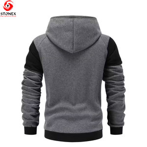 Light Weight Full Sleeves Customized <b>Men</b> Winter Zipper <b>Pullover</b> Hoodie 2 Pcs MOQ 100% Cotton Fleece Outdoor OEM Design - Product Image 2