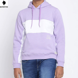 เสื้อฮู้ดแบบสวมหัวของผู้ชายผ้าเทอร์รี่ผ้าฝ้าย100% น้ำหนักเบาลายนูนแบบลำลองสีทึบออกแบบได้ตามต้องการ - Product Image 1