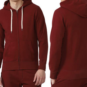 Pull-over athlétique décontracté à capuche pour hommes personnalisé en relief solide 100% coton hiver à manches longues tissu polaire léger pour le sport - Product Image 5