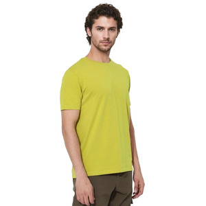 Venta al por mayor de camisetas casuales de los hombres de color sólido de cuello de manga corta suave transpirable de punto de LICRA/poliéster Regular Fit 210g a granel - Product Image 4