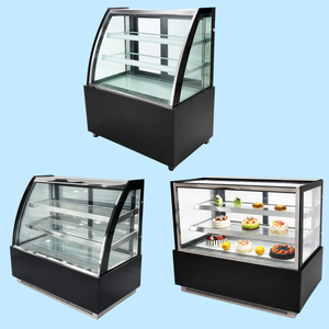 Vitrina Refrigerada Transparente de Vidrio Curvo para Pasteles, Exhibidor de Reposterí<span class=keywords><strong>a</strong></span> - Product Image 3