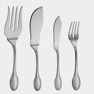 ชุดช้อนส้อมสแตนเลสโลหะพร้อมที่จับทรงกลมสีเงินขัดเงาพร้อมที่จับดีไซน์แบบยาว - Product Image 3