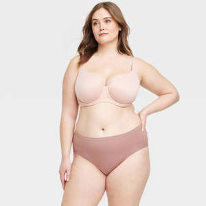 Tanga de mujer Auden morada sin costuras de tiro medio-alto, tallas XXL, XL, XXL, XXXL, 4XL, liso teñido, fino, ODM - Product Image 1
