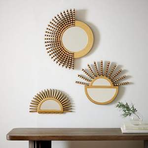 Decoration Design <b>Mirror</b> <b>Gold</b> Plated Iron Frame New Elegant Metal Nordic Style Trendy Indian <b>Mirror</b> at Low Price - Product Image 1