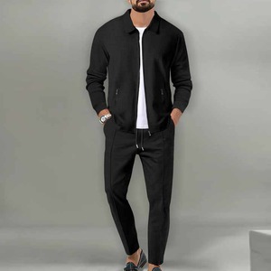 Marque vierge logo personnalisé hommes Sport survêtements formation Jogging porter deux pièces ensemble survêtement plaine survêtement pour hommes - Product Image 4