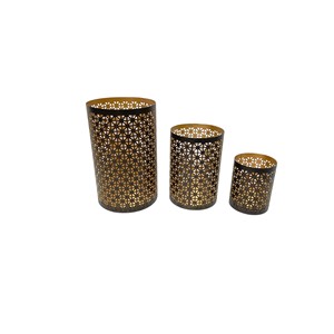 Vente en gros Bougeoir en métal en forme de cylindre fait à la main avec un design vintage pour hôtels et restaurants pour décorations de Noël - Product Image 4