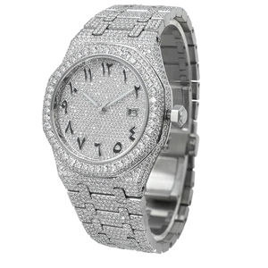 Montre de marque entièrement sertie de diamants Moissanite VVS, bijoux Hip Hop en argent sterling 925, idéale pour un cadeau d'anniversaire pour homme - Product Image 1