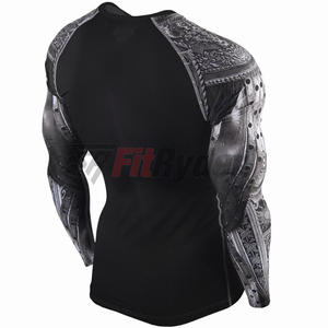 Rashguard MMA à manches longues pour homme 2024, impression par sublimation personnalisée, protection UV, marque FITRYDER, polyester/spandex, confortable - Product Image 3