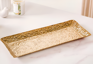 Bandeja DE SERVICIO DE ALUMINIO redonda de estilo moderno hecha a mano de calidad superior Metal plateado para hoteles y restaurantes Decoración de bodas - Product Image 6