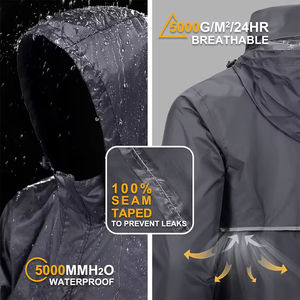 Elegante chaqueta impermeable para la lluvia para hombre, cortavientos para exteriores, ligero, transpirable, para senderismo, OEM, logotipo personalizado, proveedor de fábrica - Product Image 5