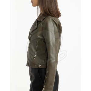 MOQ bajo Chaqueta de cuero para mujer Nueva llegada Chaqueta de cuero para mujer Chaqueta de cuero genuino de alta calidad - Product Image 2