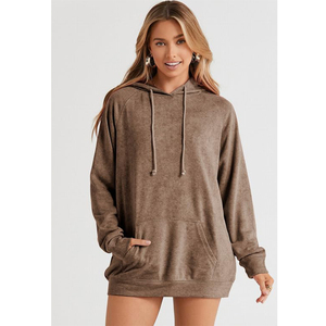 Sudadera con Capucha Extra Grande para Mujer, Lavado Ácido, para Venta en Línea, Nueva Llegada, Ajuste Holgado con Cordón, Antibolitas, Transpirable, con Logotipo Frontal - Product Image 6