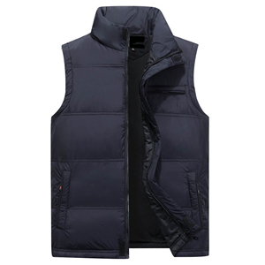 Chaleco de invierno personalizado para hombre, chaleco cálido para uso exterior, chaleco acolchado con cuello levantado y cremallera, chaleco cálido acolchado - Product Image 4