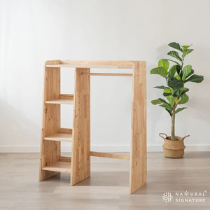 ตู้เสื้อผ้าเด็ก โครงไม้ยางพาราแท้ แบบเปิด สำหรับจัดเก็บเสื้อผ้า ของเล่น ฟังก์ชั่นหลากหลาย เฟอร์นิเจอร์ส่งออกจากมาเลเซีย - Product Image 2