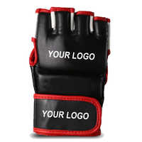 Gants MMA demi-doigt en cuir PU de haute qualité Cage de grappin de combat Gants d'entraînement Logo personnalisé Gants de boxe Muay Thai