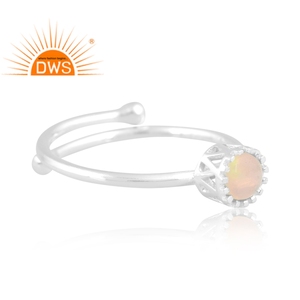 latest adjectival design sterling <b>silver</b> <b>ring</b> Ethiopian <b>opal</b> round gemstone jewelry manufacturer - Product Image 3