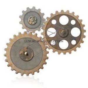 Farmhouse-style Rustic Metal Aluminum <b>Wall</b> <b>Clocks</b> with Antique Detailing Ideal for Kitchens and Cozy Dining Room Interiors - Product Image 4