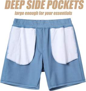 Pantalones Cortos Deportivos Transpirables, Elásticos, con Cordón Ajustable, para Correr, Sin Costuras, de Secado Rápido, Ligeros, para Hombre, con Bolsillos con Cremallera - Product Image 4