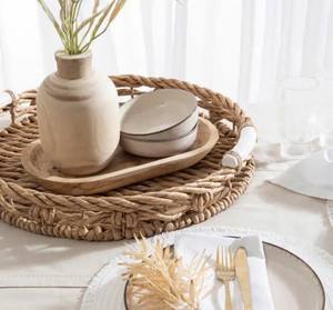 Plateau de service en jacinthe d'eau naturelle conçu pour stocker les aliments fabriqué au Vietnam - Product Image 5