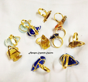 Gemstone Carved Blue Obsidian Electroplated Arrowhead Rings Handmade Agate Finger Ring <b>Top</b> Quality From Amayra <b>Crystals</b> India - Product Image 3