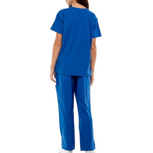 Ensemble de gommage cargo à col montant bleu uniforme d'infirmière solide uniforme décontracté avec poche vêtements de travail professionnels ensembles d'uniformes de gommage - Product Image 3