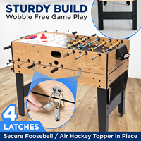 Table de jeu multiple 6 en 1 de 48 po pour arcade intérieure et extérieure avec piscine, air hockey, baby-foot et basket-ball.