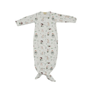 Newborn Girls Soft Cotton Night Gown Comfortable Long Sleeve Baby Sleep Suit With Knot Design Kids Clothes - Product Image 1