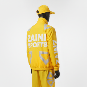 Chaqueta Cortavientos Deportiva para Hombre, Traje Corto, Tela de Poliéster Suave de 120 GSM, Panel Reflectante Amarillo Brillante, Logotipo Sublimado, Talla Grande - Product Image 4