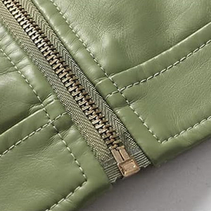 Chaqueta de cuero de señora de calidad superior Logotipo personalizado Chaqueta de cuero de mujer al aire libre más vendida para adulto - Product Image 5