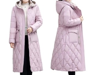 Winter <b>Short</b> Raw Canvas Sheep Skin Puffer <b>Jacket</b> with Hood Eco-Friendly Breathable Waterproof Front Pocket Ladies' Warm - Product Image 1