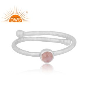 Meilleure vente en argent Sterling fin naturel chocolat pierre de lune pierre précieuse bague empilable bijoux personnalisés pour les femmes cadeau pour elle - Product Image 3