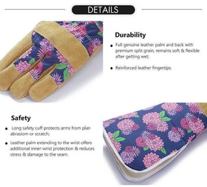 Guantes de jardinería a prueba de espinas para mujeres y hombres Guantes de trabajo de jardín de cuero de alta calidad para unisex con logotipo de marca personalizado - Product Image 2