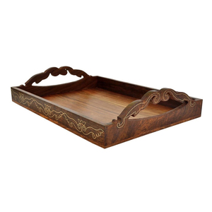 Plateau de haute qualité fait à la main marron naturel pour hôtel Restaurants cuisine forme carrée - Product Image 4