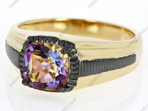 Anillo de Plata de Ley 925 con Ametrina Natural de 2.50 Quilates, Corte Cojín Clásico para Hombre, Engaste de Garras, Diseño Audaz con Gema - Product Image 5