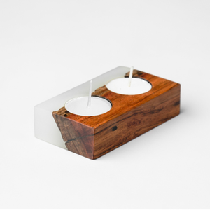 Portavelas de resina de madera hecho a mano, regalo de Diwali, portavelas rústico personalizado, decoración acogedora para el hogar, acento TAIMARS HOMEDECOR - Product Image 1