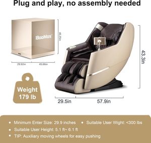 Manhattan Full Body Massage Zero Gravity Auto <b>Footrest</b> Auto Manual Massage Space Saving Delivers ultimate comfort and Stress - Product Image 2
