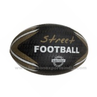Ballon de rugby de rue professionnel populaire – Matériau synthétique en caoutchouc durable, logo personnalisé, haute rétention d'air, vessie anti-fuite