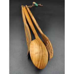 Ensemble de couverts en bois pur avec finition naturelle, adapté aux dîners élégants et aux tables de desserts de mariage, fabriqué à la main en Inde - Product Image 6
