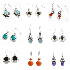 Boucles d'oreilles décontractées en argent sterling 925 avec pierres précieuses ovales en quartz rose naturel pour elle, bijoux fins faits à la main en Inde. - Product Image 5