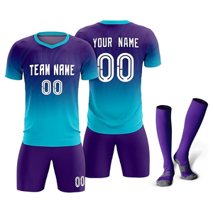 Venta al por mayor personalizado 100% poliéster completamente sublimado camisetas de fútbol cómodo Unisex deportes adultos usan conjuntos de alta calidad - Product Image 1